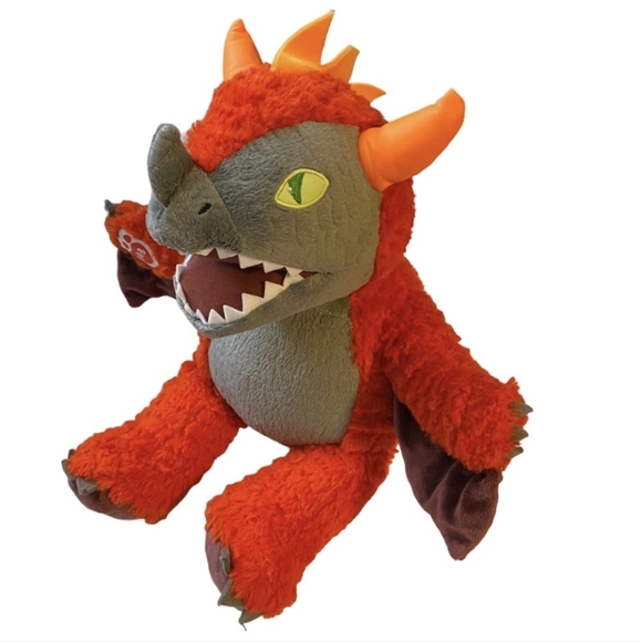 BUILD-A-BEAR MagiQuest Orange 16" Plush Charlock DRAGON Great Wolf Lodge Glows - Picture 2 of 7
